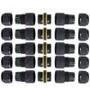 5 Stück IP68 Wasserdichter Stecker 3-polig Durchgangs-Außenstromverbinder für 9‑12 mm