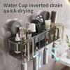 No Need To Drill Suction Cup Detachable Aluminum Toothbrush Holder Storage Squeezing Hole Free Wall Mount