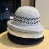 Autumn and Winter Cold proof and Warm Fisherman Hat Sweet Fashionable and Versatile Basin Hat Rolled Edge Ear Protection Windproof and Thickened Hat