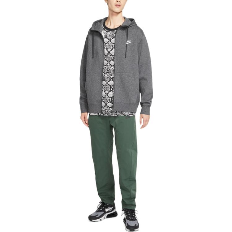 Nike Sweatshirts Men's Gray Hooded Moderate Cardigan