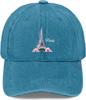 Eiffel Tower Sakura Baseball Denim Cap Adult Casual Polyester Printed Baseball Hat for Men Women