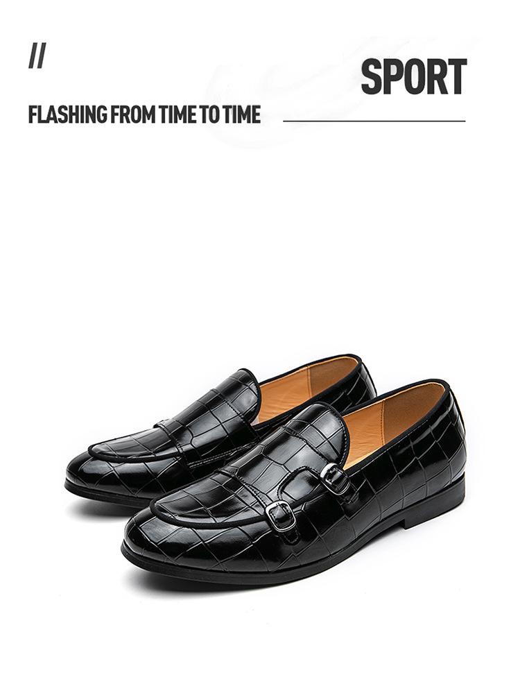 Men's Plus Size Leather Monk Loafers: Double-Stitched, Casual, Sizes 38-48, Perfect for Weddings