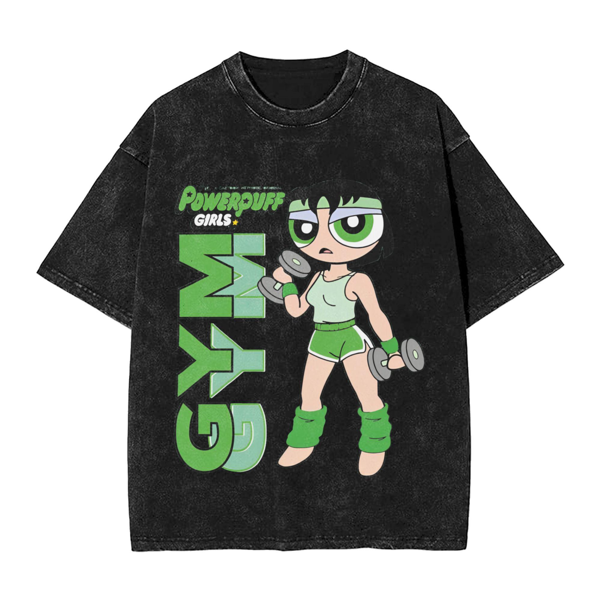 

Футболка з графікою The Powerpuff Girls з коротким рукавом для чоловіків жінок вулична вінтажна чоловіча футболка випрана бавовна топи одяг M