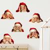 Large 3D Santa Claus Christmas Wall Stickers Removable Xmas Wall Art for Holiday For Decor with DIY Assembly Feature