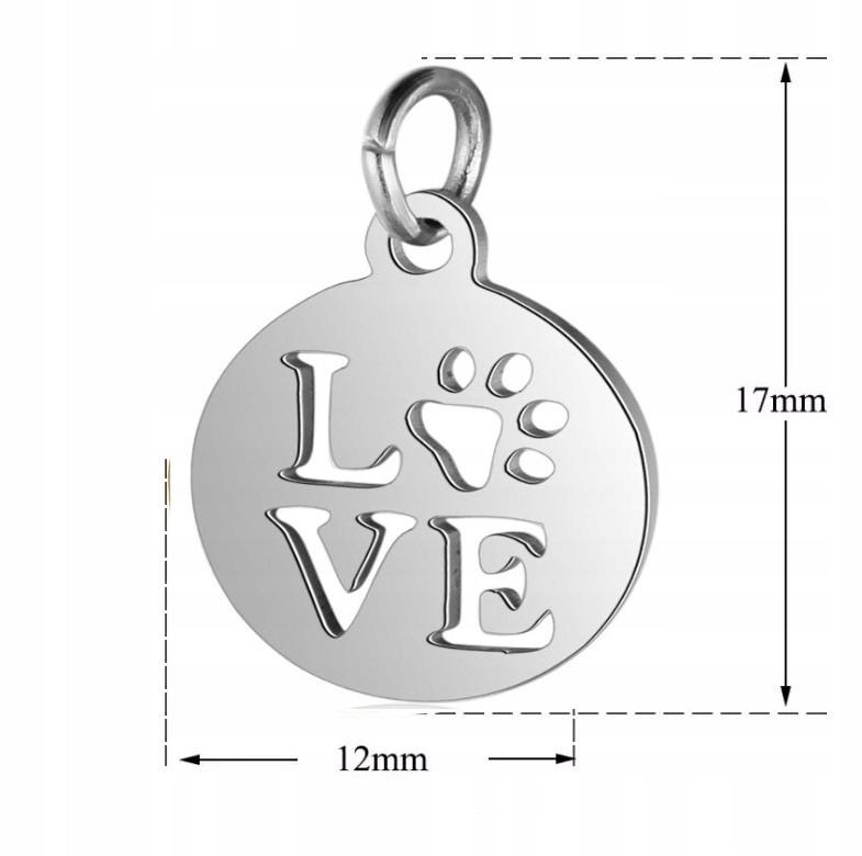 Love Paw Charm Pendant Stainless Steel
