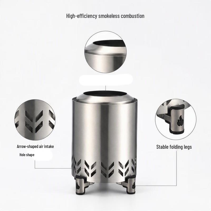 Yuzhan Portable Smokeless Stainless Steel Camping Wood Stove