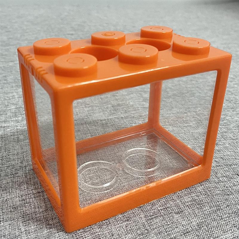 Kreatywne wielokolorowe składane klocki budowlane ekologiczne mini akwarium akwarium mały gad owad pudełko dla zwierząt krajobraz wodorosty