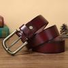 Belt Men's Pure Copper Pin Buckle Genuine Leather Retro Trendy Versatile Youth Casual Pants Belt