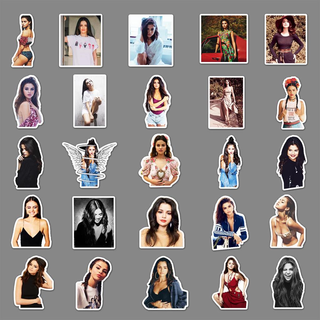 50 Selena Gomez Graffiti Stickers for DIY Suitcases, Notebooks & Phones