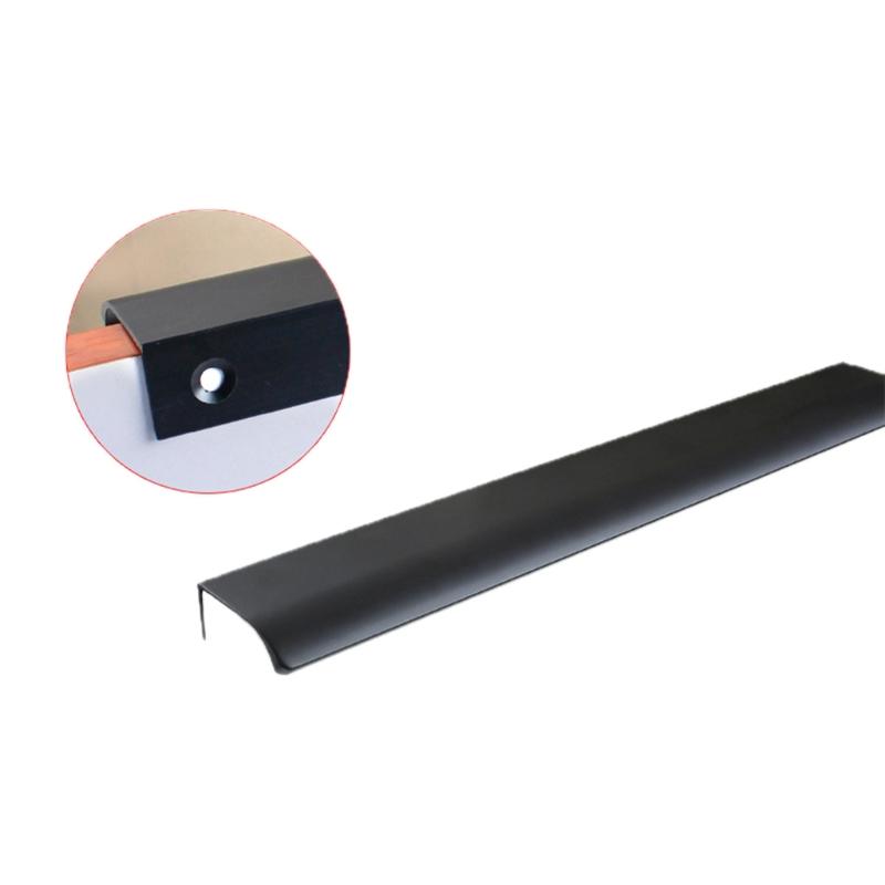 Aluminum Alloy Cabinet Drawer Handle Modern Furniture Hidden Long Handle Mount Finger Edge Pulls Nordic Concealed Handle