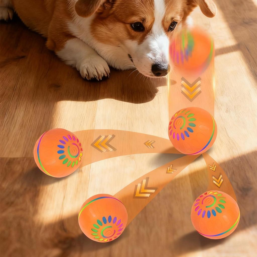 Dog Toy Ball Interactive Rolling Ball Auto Moving Dog Toy Two Modes Rechargeable Automatic Ball Pet Toy Supplies for Dogs Cats