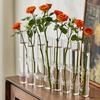 6/8 Stück Transparente Glasvase, Runde Form, Hochwertige Glasdekoration, Blumenarrangement, Hydroponischer Pflanztopf, Kombinationsvasendekoration