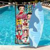 Betty Boop Print Beach Towel Design, Soft, Lightweight. for Home Bathroom, Spa, Pool, Yoga, Surfing, Camping, Gift for Family, Friend