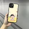 Cute Chibi M-Maruko C-Chan Phone Case For Iphone 17 16 15 14 13 12 Pro Max Xr Air Plus Skin Feel Black Hard Shell Cover