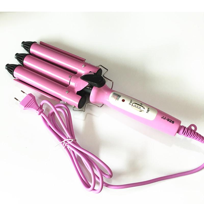 White&Gray Professional Hair Waver Wave Curler Ceramic Hair Curling Iron 3 Barrel Clamp Wave Curler
