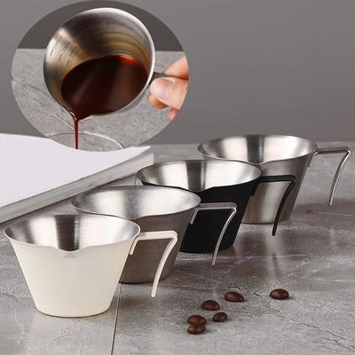 100ML Espresso Çıkarma Bardağı 304 Paslanmaz Çelik Ölçekli Kalınlaştırılmış Zarif Ons Kahve Fincanı Ev Mutfak Kafe Aksesuarları