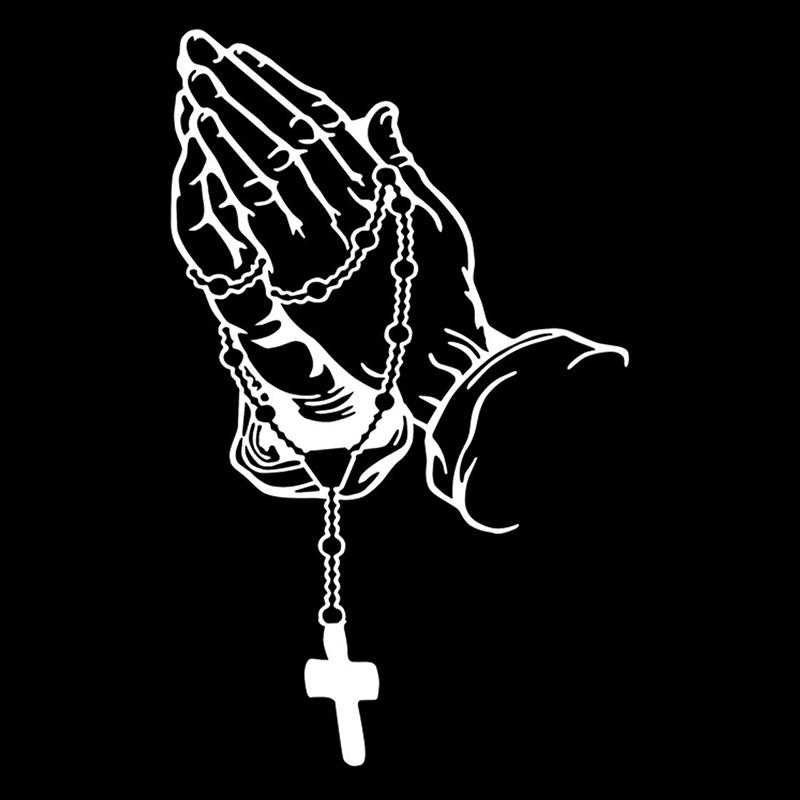 Color Car Prayer Gesture Laser Stickers Car Interior Stickers God Jesus Christ  Car Body Styling Decorative Stickers