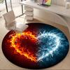 1pc Fire Ice Office Round Area Rug, Indoor Mat Suitable ForOffice, Under Office Chairs Bedroom Living Room Home Decor T199