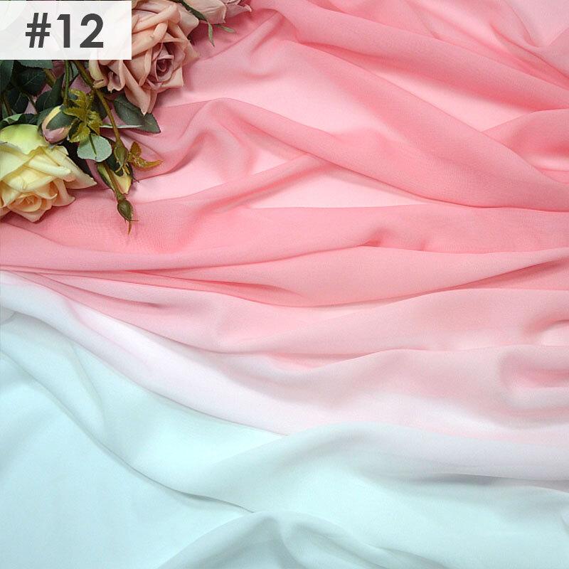 Gradient Color Rainbow Chiffon Fabric Scarf Sewing Craft DIY Ancient Style Hanfu Dress Stage Costume Decor Clothing Supplies