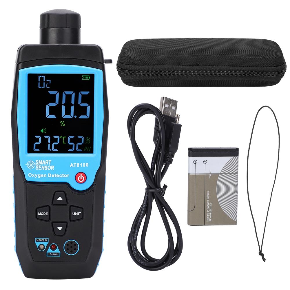 AT8100 Portable Digital Oxygen Concentration Detector 025percent Smart Sensor Handheld O Monitor Tester Meter