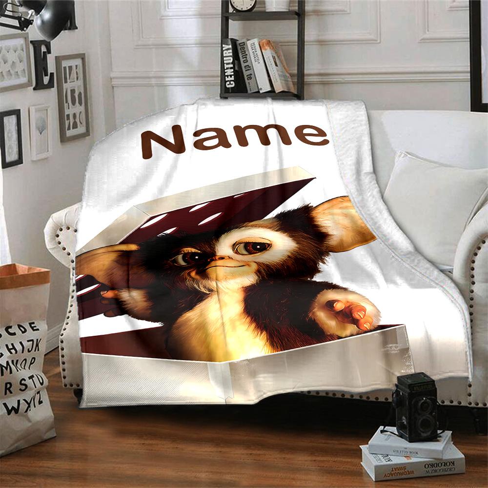 Customizable Gremlin1 Throw Blanket – Personalized Name, All-Season Cozy Snug Blanket, Machine Washable, Personalized Blanket