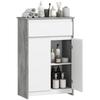 Bathroom Cabinet With Drawer And Double Doors Gray And White