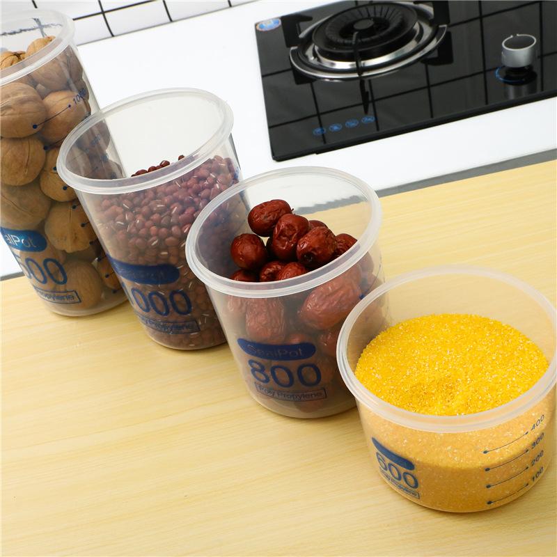 Küche Transparent Snack Aufbewahrungsbox Aufbewahrung Mehrkornbehälter Kunststoff Mehrkorn-Aufbewahrungsbehälter Lebensmittelversiegelter Behälter