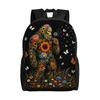 Floral Bigfoot Blowing Dandelion Flowers Backpack  Teen Polyester Outdoor Backpacks Pattern Novelty High School Bags Rucksack