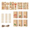 24Pcs/Set Christmas Gift Bag Santa Claus Snowman Deer Pattern Paper Treat Boxes Candy Packaging Festive Goodie Bags Decoration