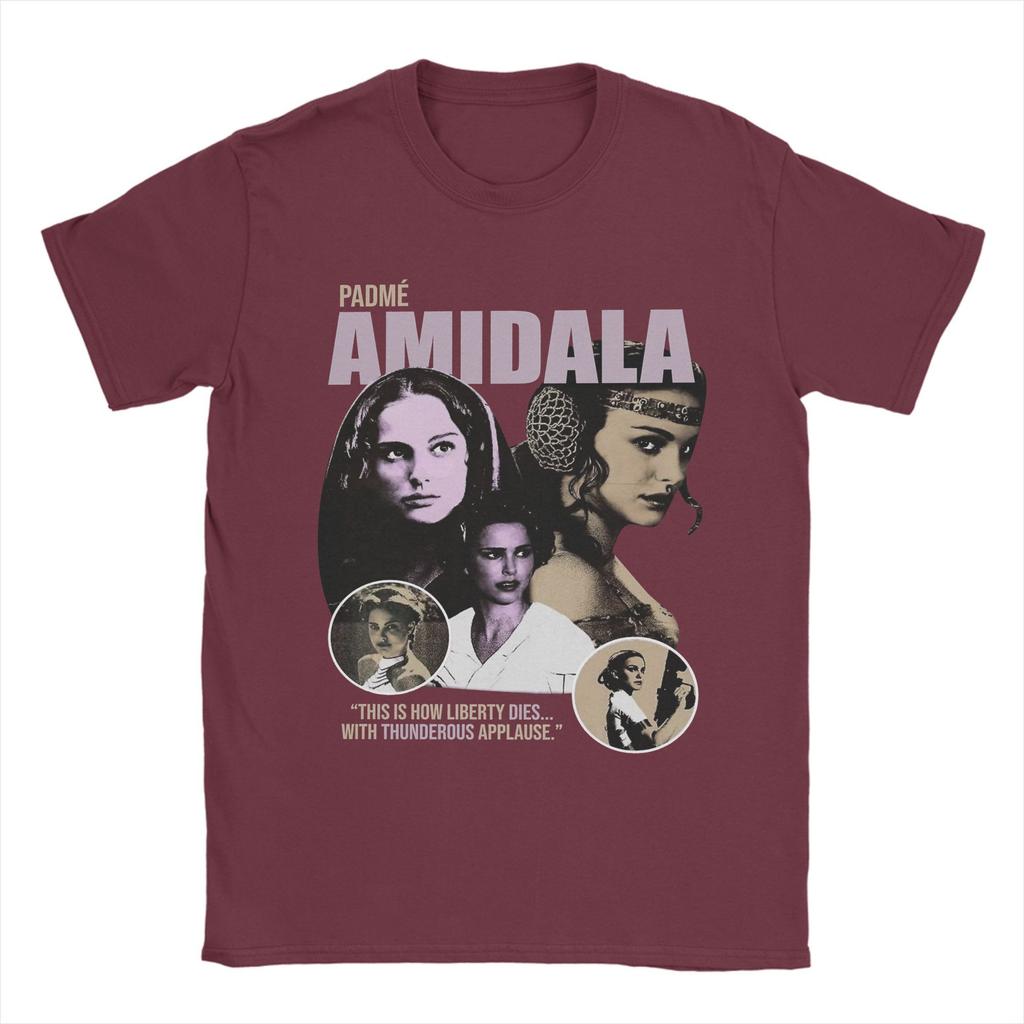 Padme Amidala T-Shirts Men  Novelty Pure Cotton Tees O Neck Short Sleeve T Shirts Printed Tops