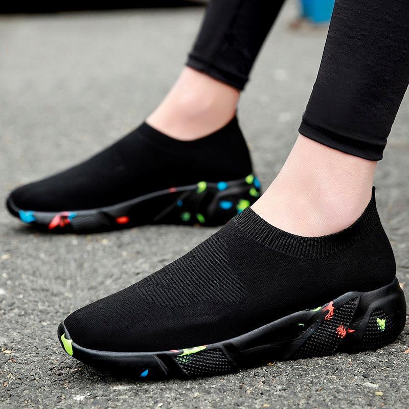 Spring and Autumn men's and women's socks shoes high-top single shoes flow sports leisure lazy shoes