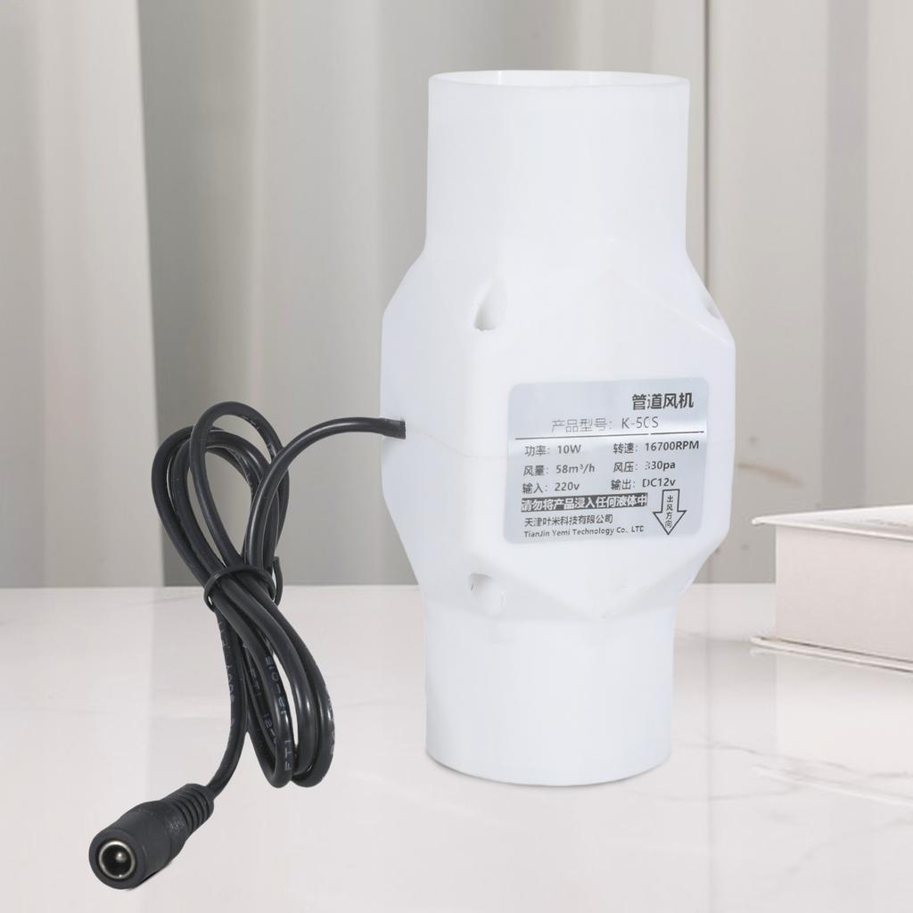 Vysoce účinný 20/25/32/40/46mm potrubní ventilátor s kovovými lopatkami pro ventilaci kuchyně a odvod kouře