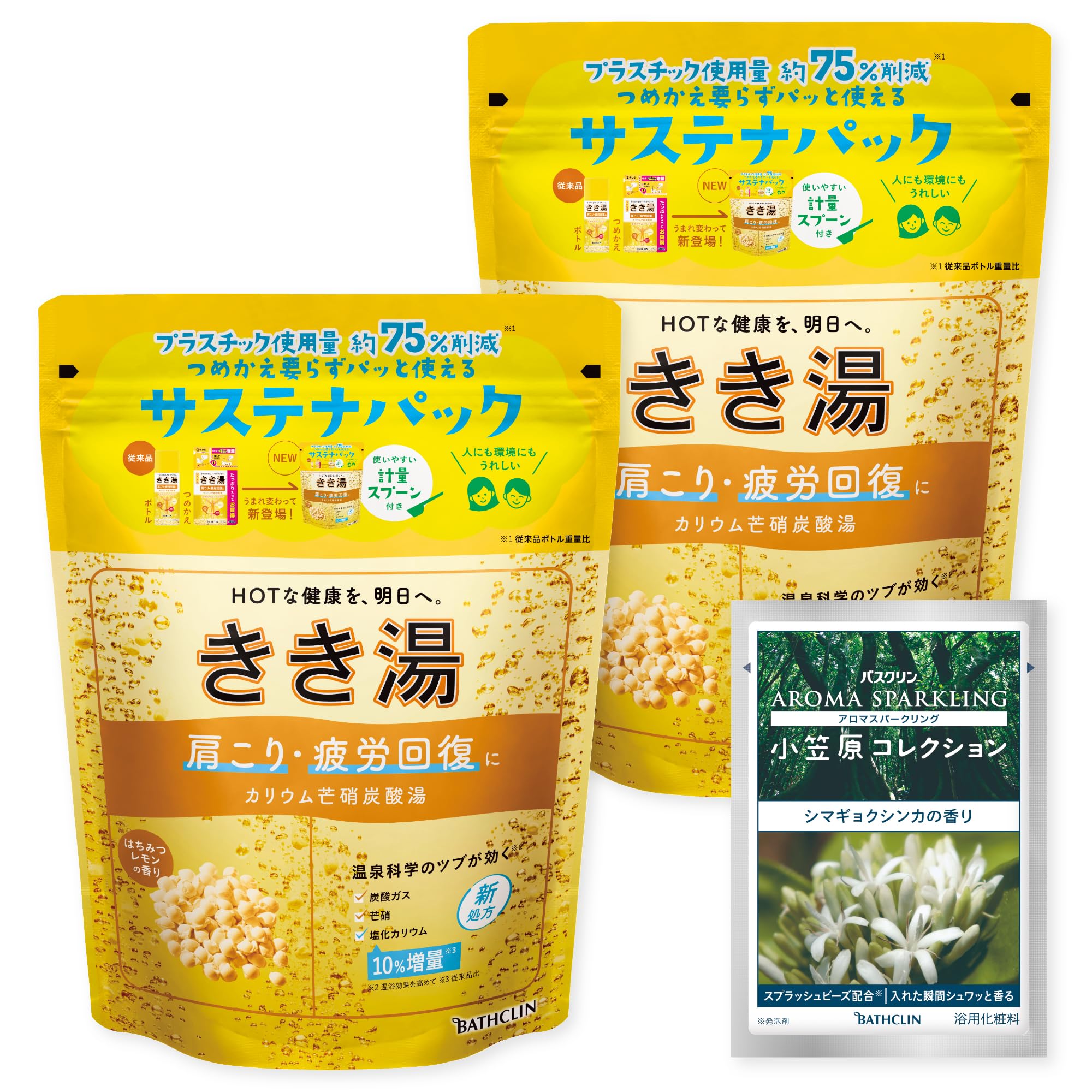 

Kikiyu Карбонат калия-натрия Добавка для ванны Bathclin 360 г x 2 пакетика Аромат меда и лимона Газированная добавка для ванны Глауберова соль [Квази-лекарственное средство] (1