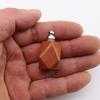 Natural Crystal Rough Stone Polyhedral Perfume Bottle Pendant Rough Stone Polished Crystal Essential Oil Bottle Necklace N769