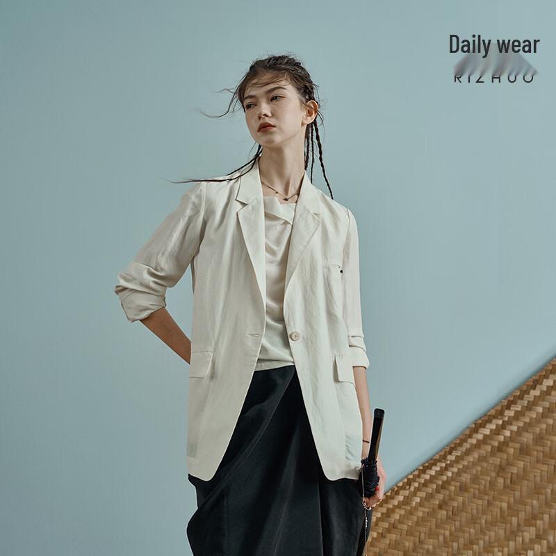 Women s Linen Blend Relaxed Blazer M