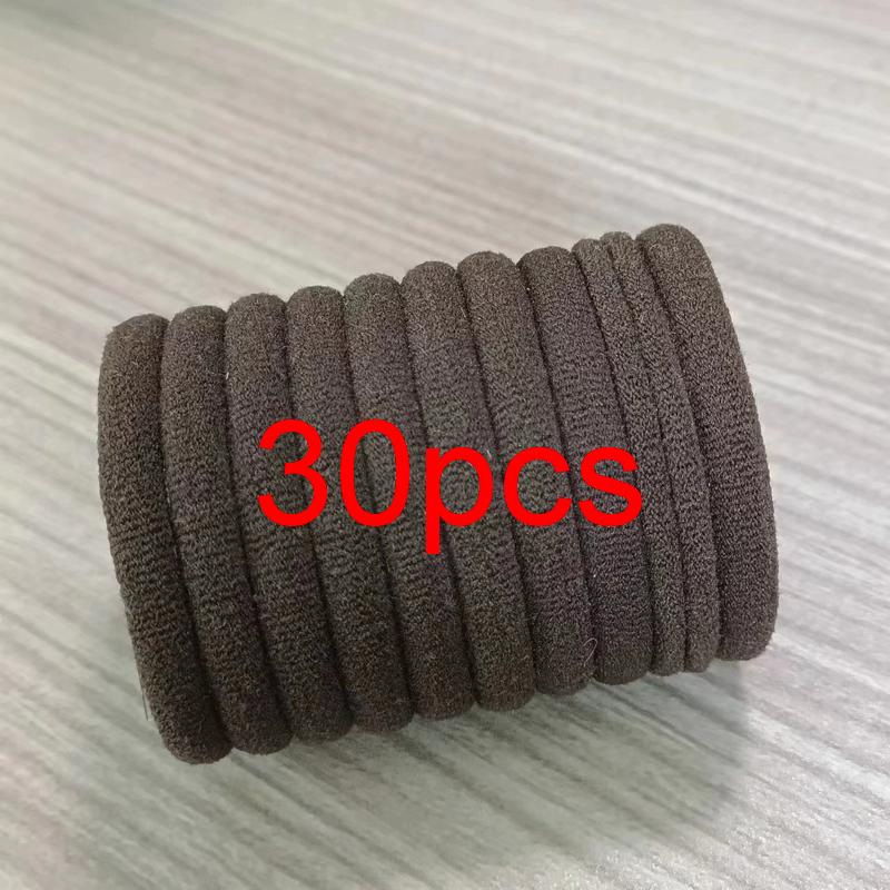 30 Pcs/Lot High Elastic Hair Rubber Bands For Women Black Hair Ties Girls 4cm Hair Rope White Hairbands Ponytail Holder Headband