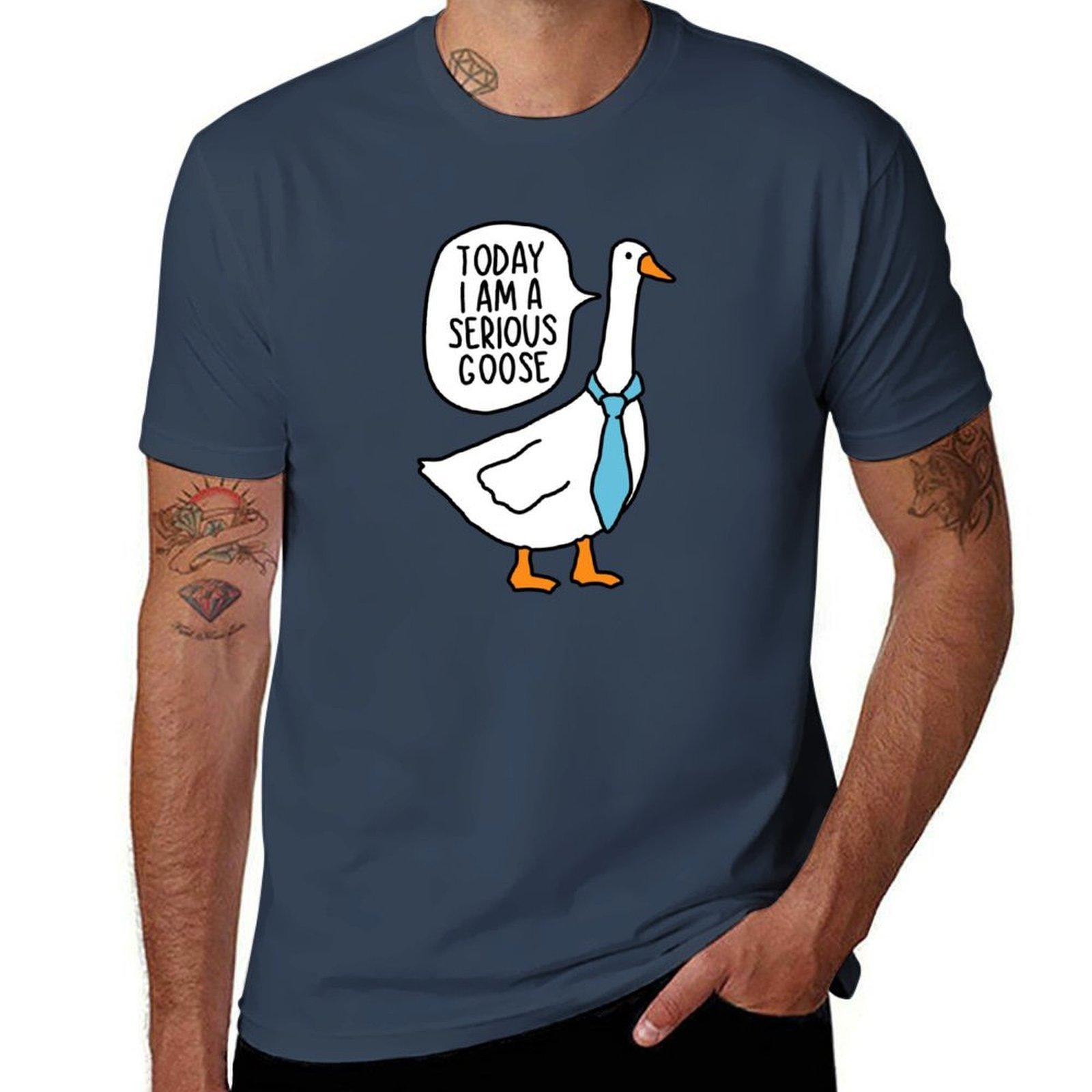 Today I Am A Serious Goose TShirt Basic Solid Color Casual Tee Shirt S