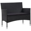 VidaXL 5-tlg. Garten-Lounge-Set mit Auflagen Poly Rattan Schwarz