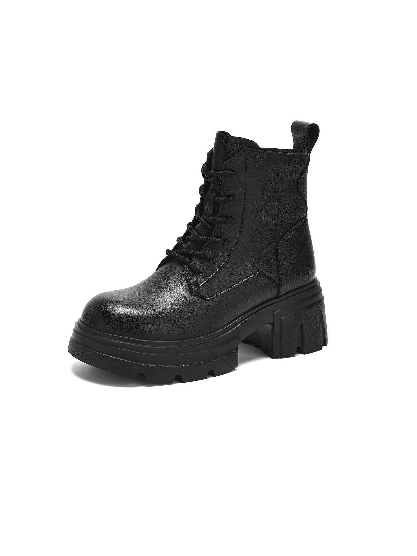 

Black Skinny Versatile Martin Boots Women s 2025 Autumn and Winter New British Height Increasing Coarse Heel Short Boots Fashion Locomotive Boots 40