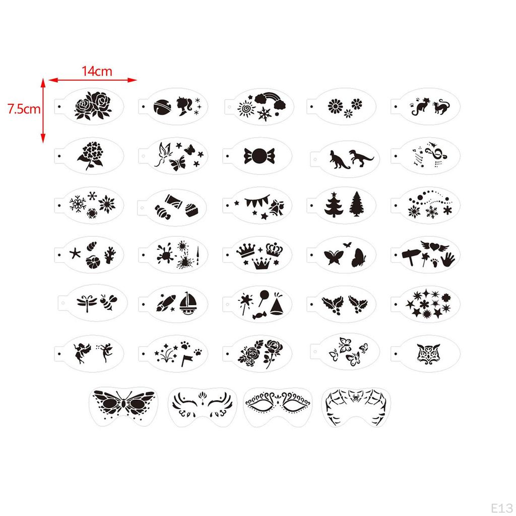 Face Paint Stencils, Body Painting Template Durable, Masquerade Festivals Portable Carnivals Party