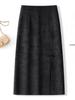 2026 New Chinese Style Embroidered Slit Midi Skirt for Women - Slimming, Hip-Hugging, Ideal for Spring and Autumn