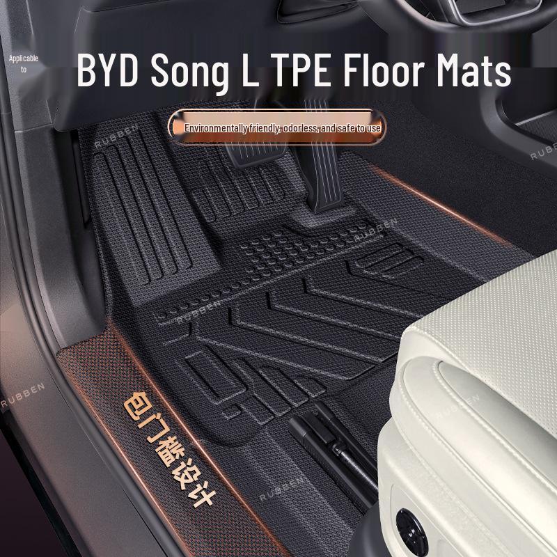 Lubbin TPE Waterproof Scratch-Resistant Floor Mats for BYD Song L - Custom Car Interior Accessories