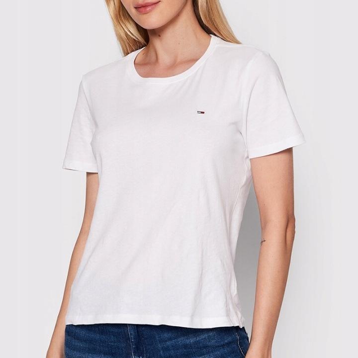 Tommy Jeans t-shirt koszulka damska Regular Fit biała DW0DW14616-YBR S