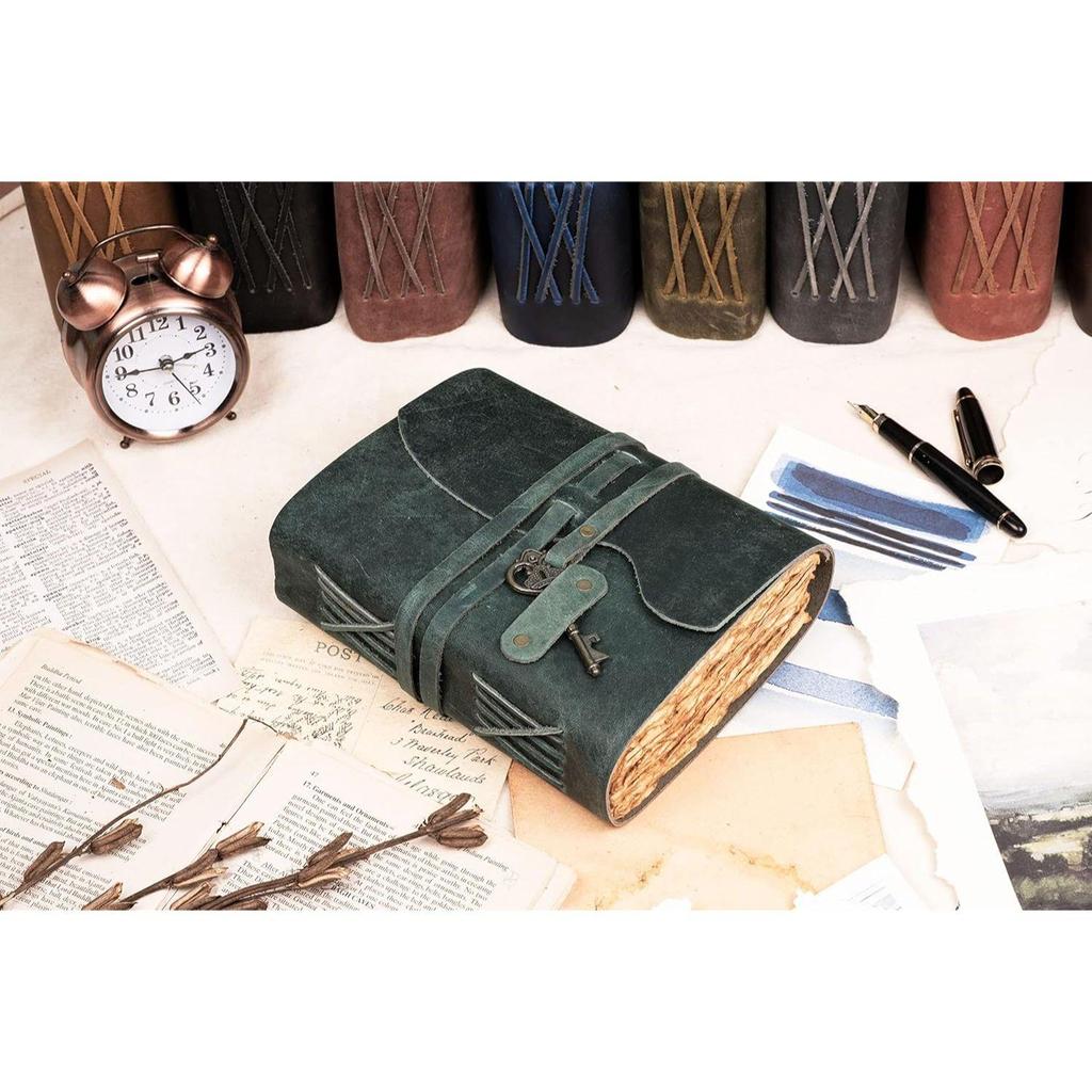 Genuine Leather Diary | Vintage Handmade Leather Journal | Premium Antique Key Closure |