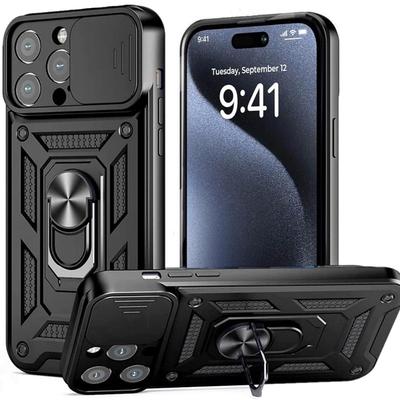 Nárazuvzdorné pevné pouzdro s kovovým stojánkem pro iPhone 16 Pro Max 15 Pro Max 14 Pro Max