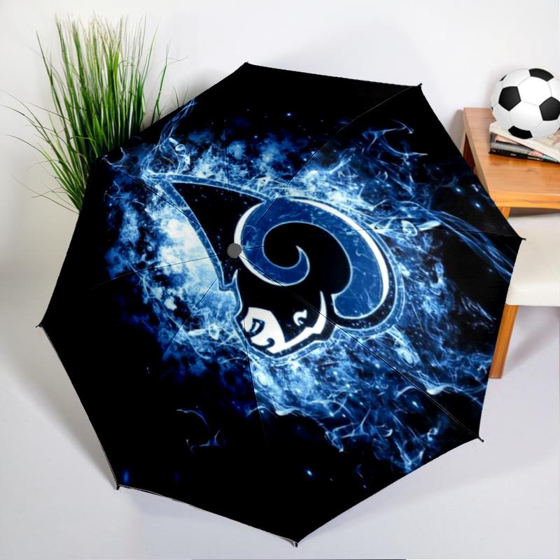 Rams Team Spirit Printed Automatic Umbrella, 8-Frame for Travel, camping, Casual Umbrella, Essential Gift for for family and friends