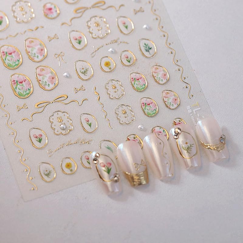 Maple Leaf Nail Stickers 5D Embossed Nail Decals Fall Design Nail Supplies Gold Leaf Stickers for Women Nails Decorations Thanksgiving Day Nails