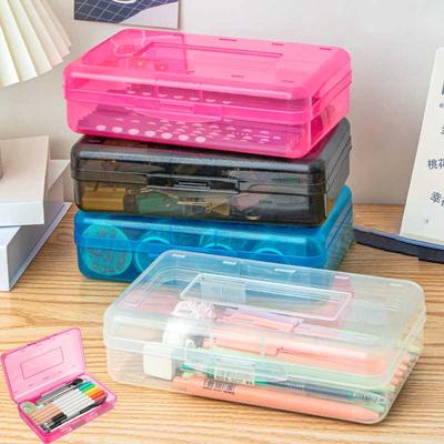 Piórnik o dużej pojemności przezroczysty plastikowy notatnik szkicownik marker ołówki kolorowe do malowania pudełko do przechowywania, artykuły szkolne