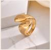 Chunky Open Twist Stackable Rings for Women, Bold Crossover Statement Ring Stainless Steel Jewelry