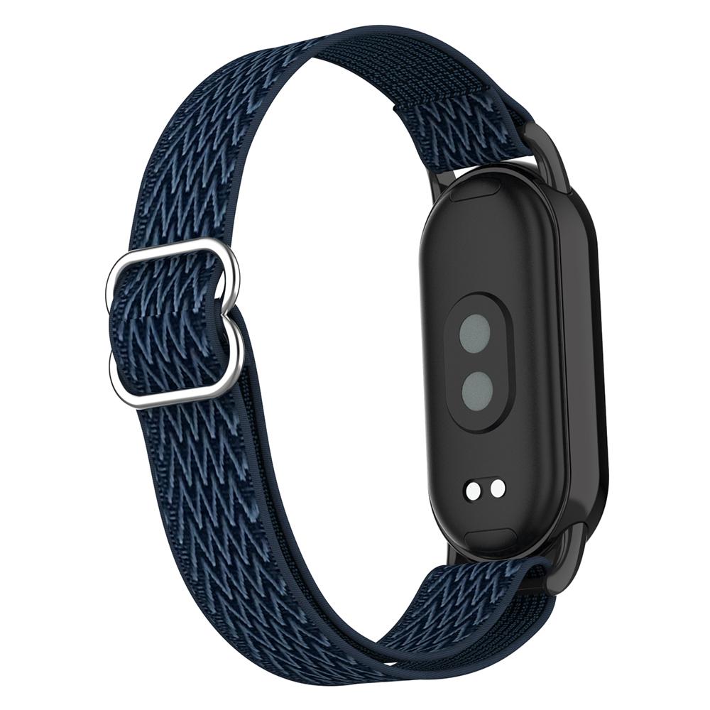 For Xiaomi Smart Band 9/8 Nylon Wave Pattern Watch Strap Metal Clasp Adjustable Wristband